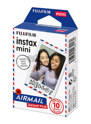 Fujifilm Instax Airmail Mini Film 10 Shot Pack for Mini 9/Mini 11/Mini 90/Mini 70/Mini Link/Mini Liplay, White