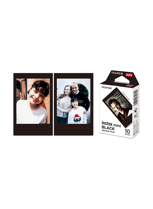 Fujifilm Instax Mini Black Border Film 10 Shot Pack, Black