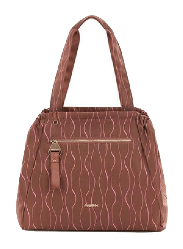 American Tourister Alizee Day S Tote Bag for Women, Sepia/Pink Guava