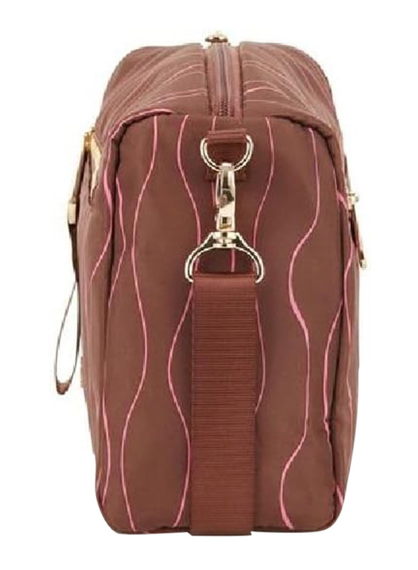American Tourister Alizee Day Crossbody Bag for Women, Sepia/Pink Guava