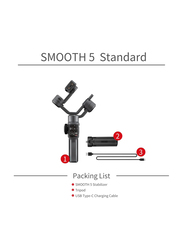 Zhiyun Smooth 5 Gimbal Stabilizer for Smartphone, Black