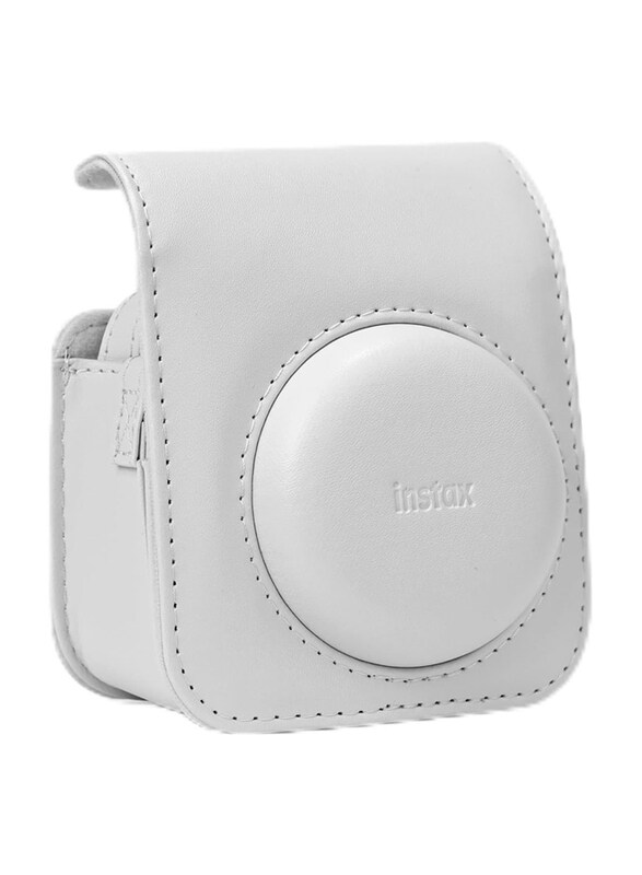 

Instax Carion Instaxx Mini 12 Camera PU Leather Bag Protective Case with Pocket & Adjustable Shoulder Strap, White