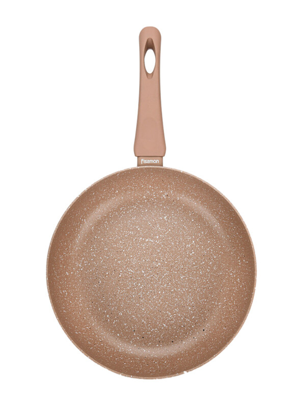 

Fissman 26 cm Non-Stick Round Deep Frying Pan, Latte, 44x7x26 cm, Brown