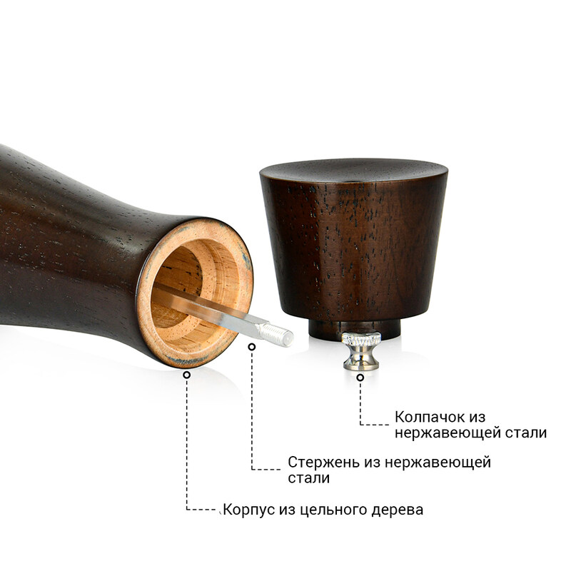 

Fissman Rook Shape Wood Salt & Pepper Mill, Brown