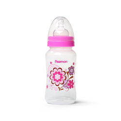 Fissman Baby Feeding Bottle with Wide Neck, 300ml, Pink