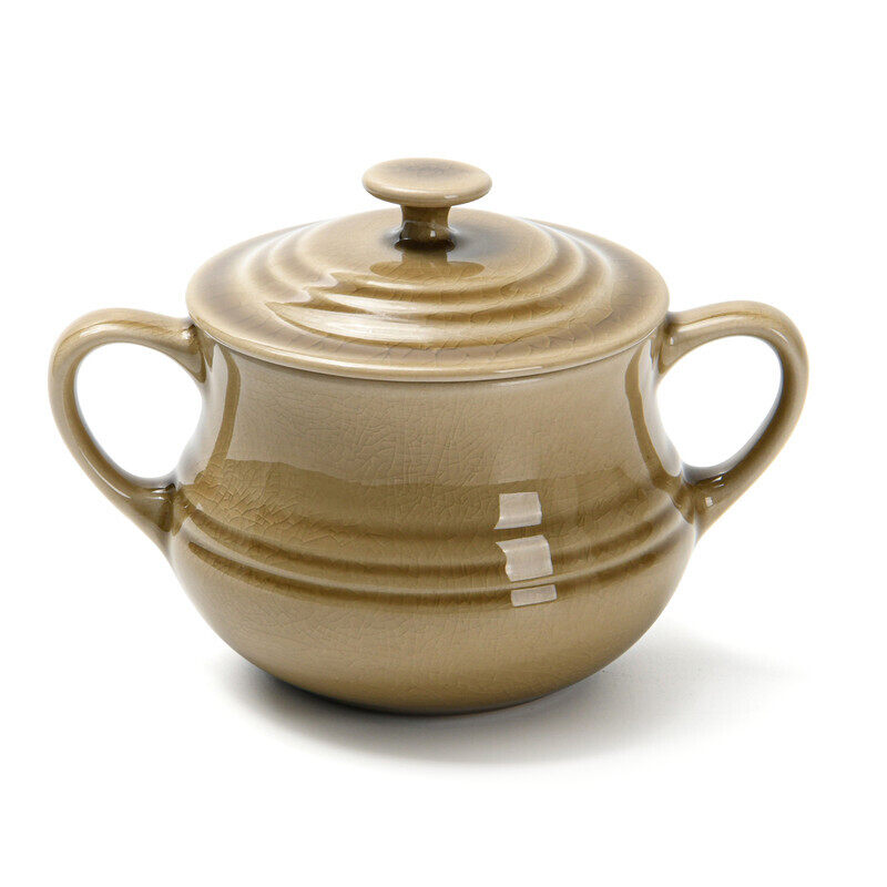 

Fissman 450ml Crackle Ceramic Sugar Bowl with Lid, Beige