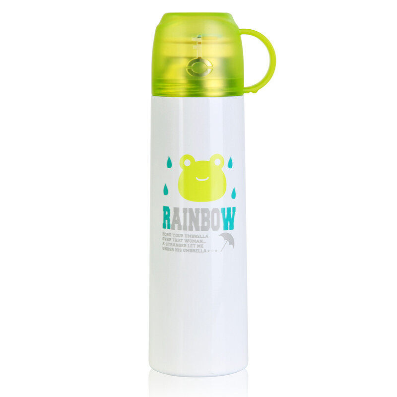 

Fissman Stainless Steel Double Wall Vacuum Bottle, 500ml, White/Green