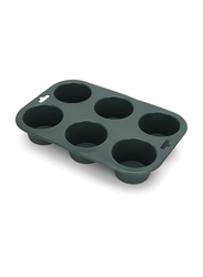 Fissman 6 Round Cup Cake Mould, 23x16x4 cm, Green