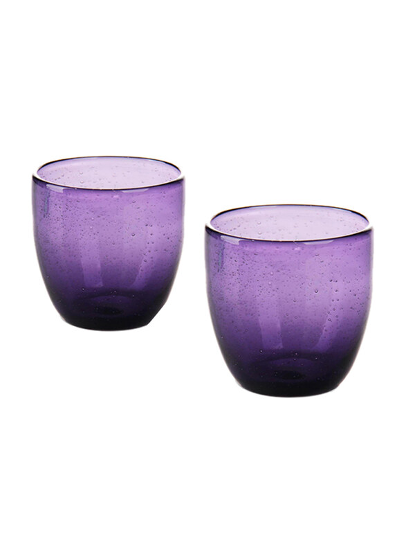 

Fissman 380ml 2-Piece Tumbler Glass Set (Solid Glass), Purple