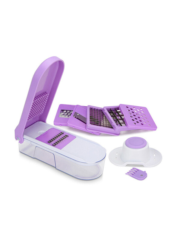 

Fissman Vegetable Cutter Grater with 6 Blades, Purple/Clear