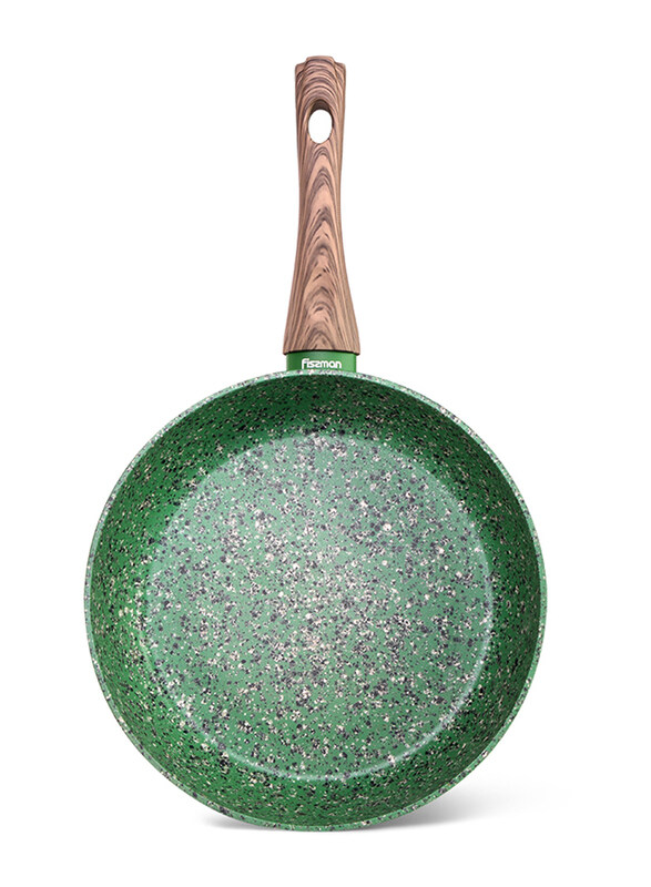 

Fissman 28 cm Non-Stick Round Deep Frying Pan, Green