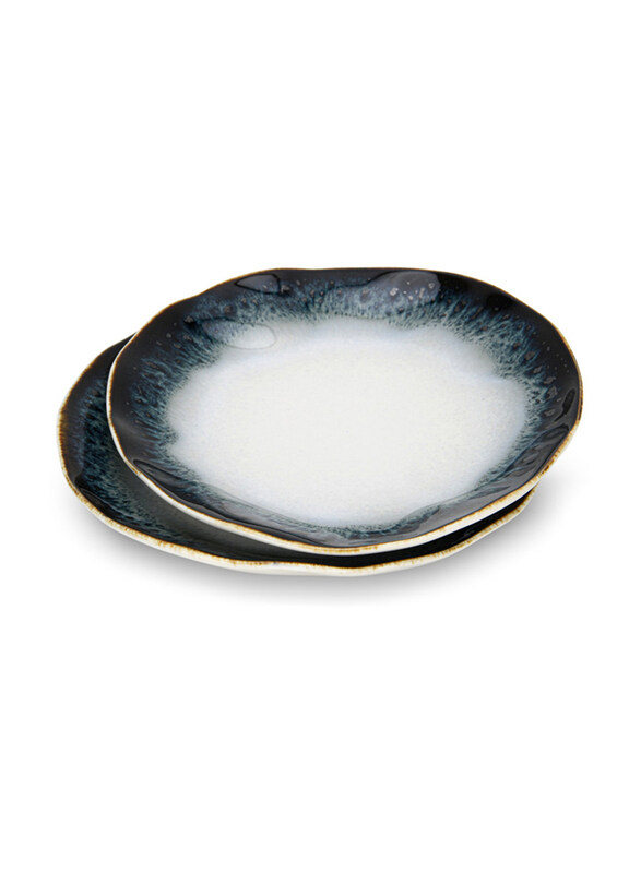 

Fissman 16cm Galactica Porcelain Plates, 2 Pieces, Black/White