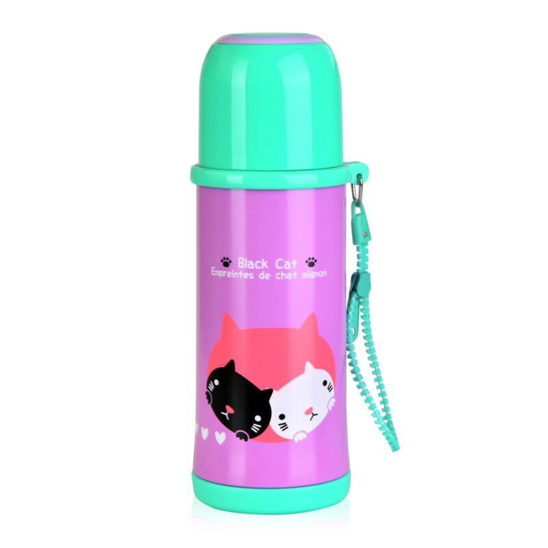 

Fissman Kitty Cartoon Vacuum Bottle, 360ml, Pink/Green