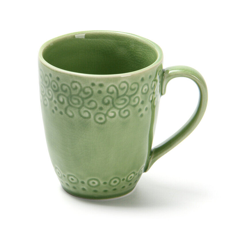 

Fissman 420ml Crackle Trendy Ceramic Cup, Green