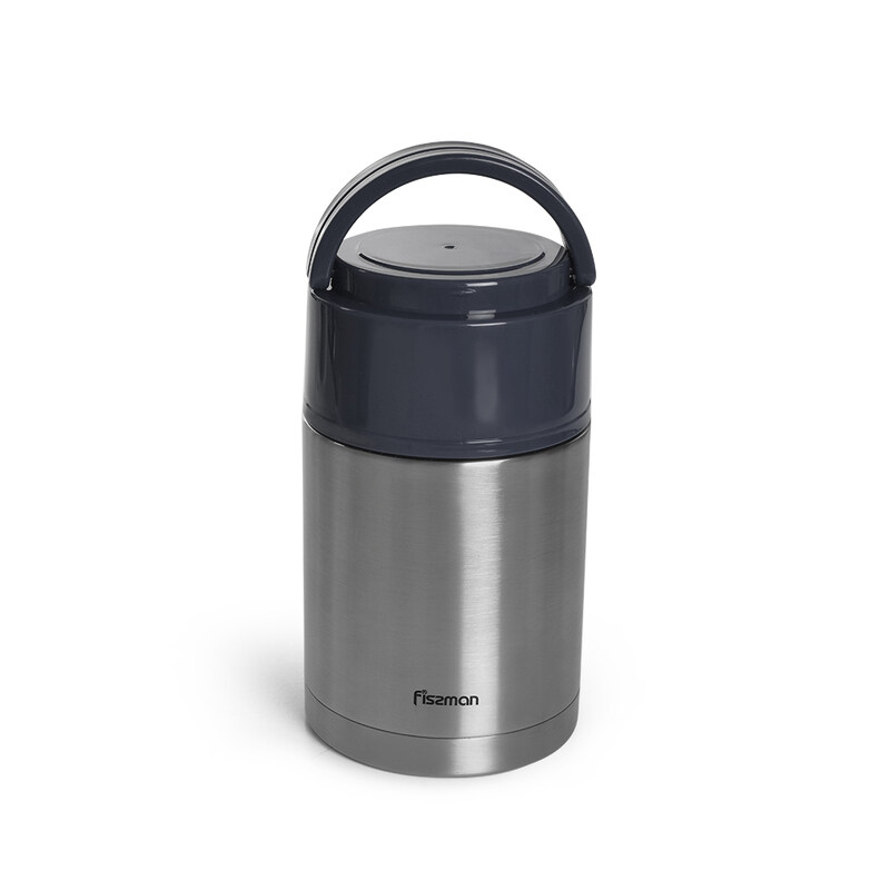 

Fissman Double Wall Vacuum Food Jar, 1000ml, Black/Silver