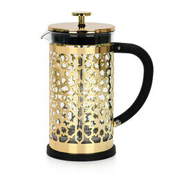 Fissman 1L Arabica Borosilicate Glass French Press Coffee Maker, Gold/Black