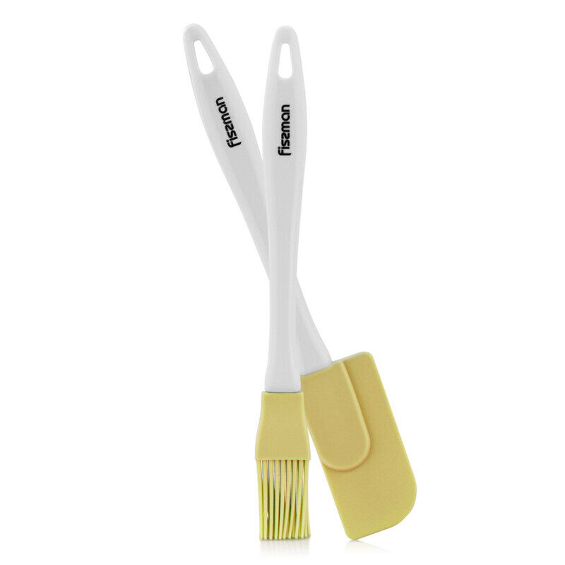 

Fissman Brush & Spatula Set for Baking, BBQ, Salad Making, Yellow/White