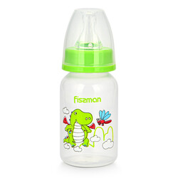 Fissman Food Grade Plastic Feeding Bottle with Compatible Design, 120ml, Light Green