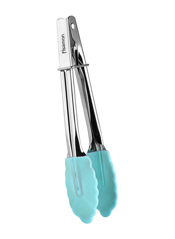 

Fissman 17.5cm Stainless Steel and Silicone Kitchen Tongs, Mint Green/Silver