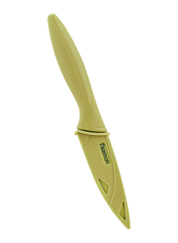 

Fissman 10cm Stainless Steel Paring Knife with Sheath, Yellow