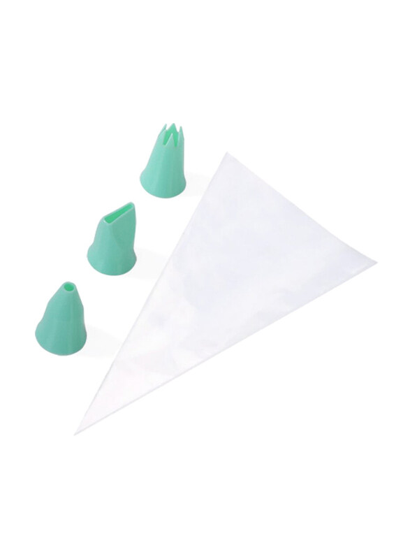 

Fissman 50-Piece 35cm Disposable Piping Bags with 3 Tips Couplers, Mint