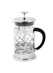 Fissman 600ml Bicerin Stainless Steel Borosilicate Glass French Press Coffee Maker, Silver