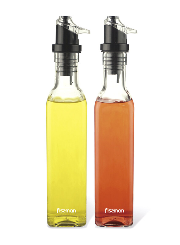 

Fissman Glass Oil & Vinegar Bottle Set, 2 Piece, 250ml, Clear