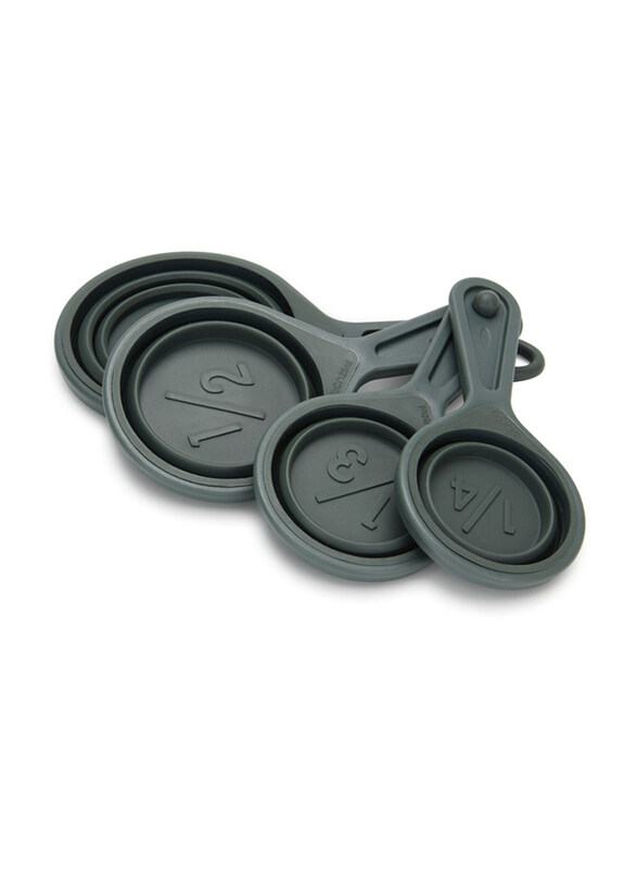 

Fissman Set Of 4 Silicone Foldable Measuring Cups, Black