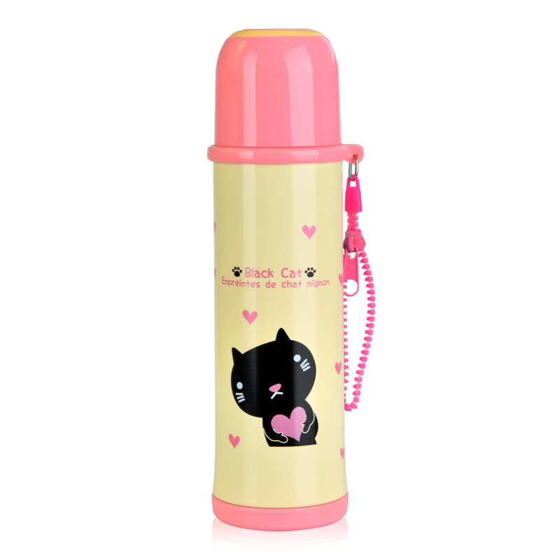 

Fissman Kitty Cartoon Vacuum Bottle, 360ml, Pink/Yellow