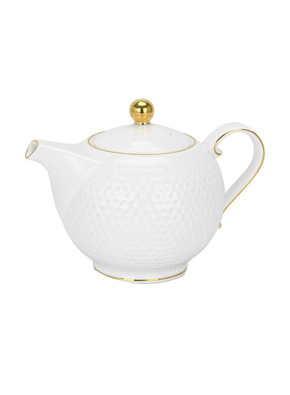 

Fissman 780ml Fine Bone China Noemi Tea Pot, White