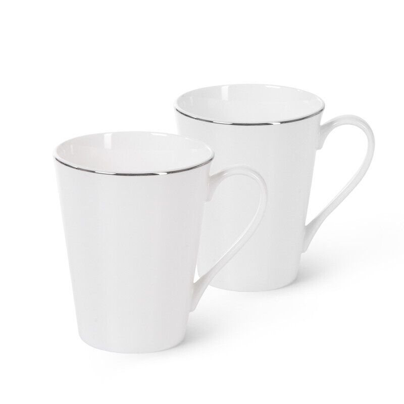 

Fissman 2-Piece Orfei Porcelain Mug With Silver Lining Lid, White