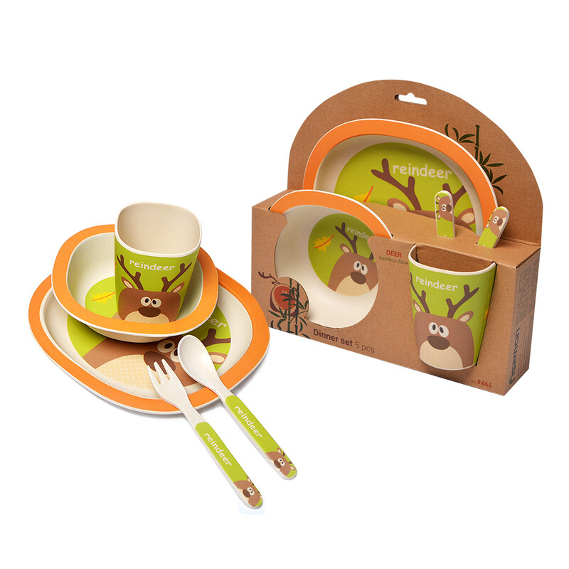 

Fissman 5-Piece Bamboo Dinner Set, Multicolour