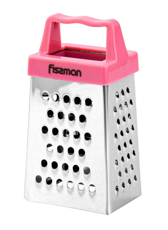 

Fissman 3-Inch Mini Grater Multifunctional Handheld Cheese Peel, Silver/Pink