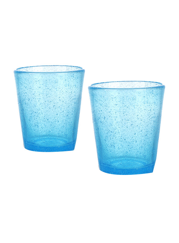 

Fissman 330ml 2-Piece Tumbler Glass Set (Solid Glass), Blue