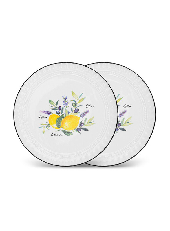 

Fissman 16cm Lemon Provence Series Porcelain Plates, 2 Pieces, White