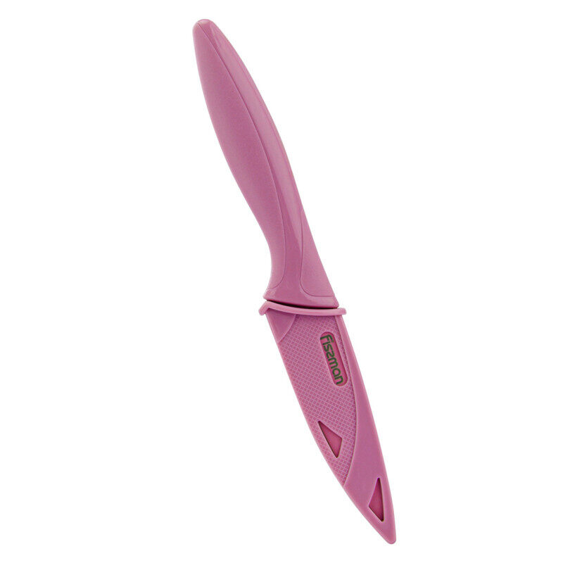 

Fissman 4-inch Caramella Stainless Steel Paring Knife with Sheath, Pink