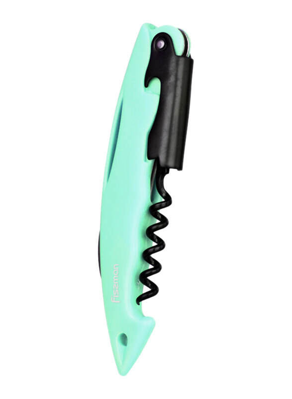 

Fissman 14cm Stainless Steel Waiter's Friend Corkscrew, Mint Green/Black