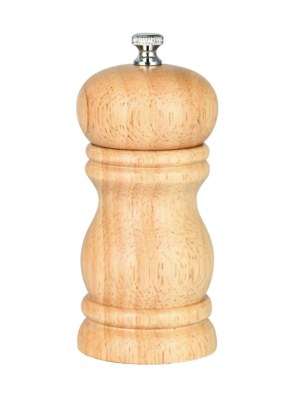 

Fissman Rubber Wood Body with Ceramic Grinder Salt & Pepper Mill, 11cm, Brown