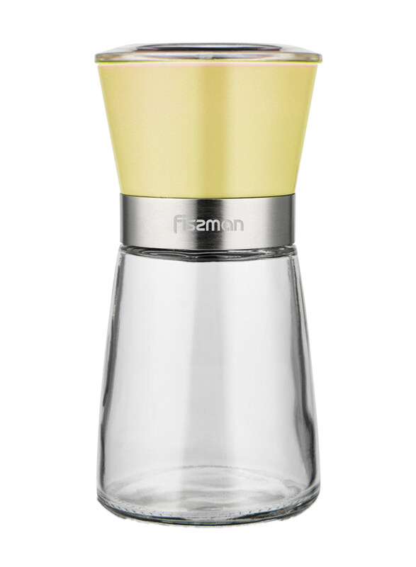 

Fissman Ceramic Salt & Pepper Mill Grinder, Yellow/Clear