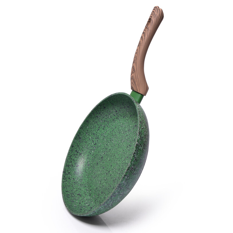 

Fissman 59cm Malachite Non-Stick Aluminium Round Frying Pan, 59x35x16 cm, Green/Brown