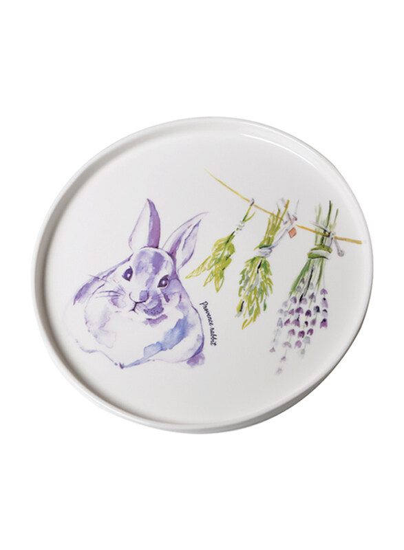 

Fissman 25cm Porcelain Rabbit Provence Design Plate, White