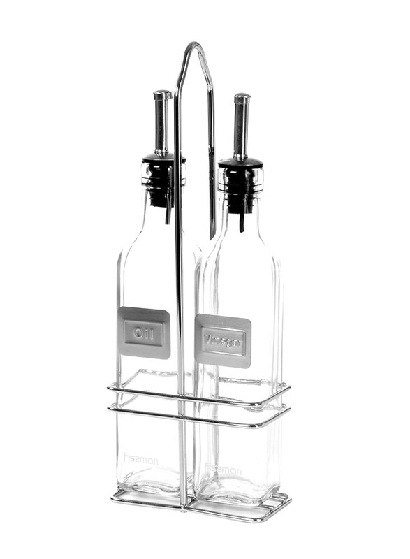 

Fissman Glass Oil & Vinegar Bottle Set, 2 Piece, 250ml, Clear