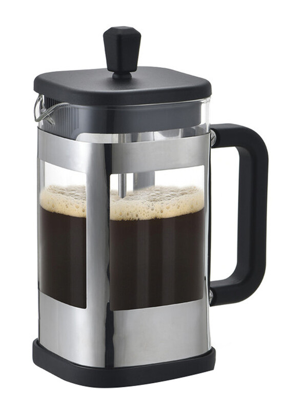 

Fissman 1L Borosilicate Glass French Press Coffee Maker, 9134, Clear/Silver/Black