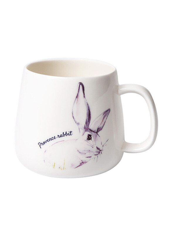 

Fissman 400ml Rabbit Provence Design Porcelain Mug, White