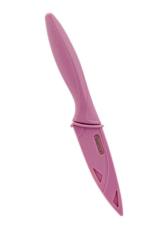 

Fissman 10cm Stainless Steel Paring Knife with Sheath, Pink