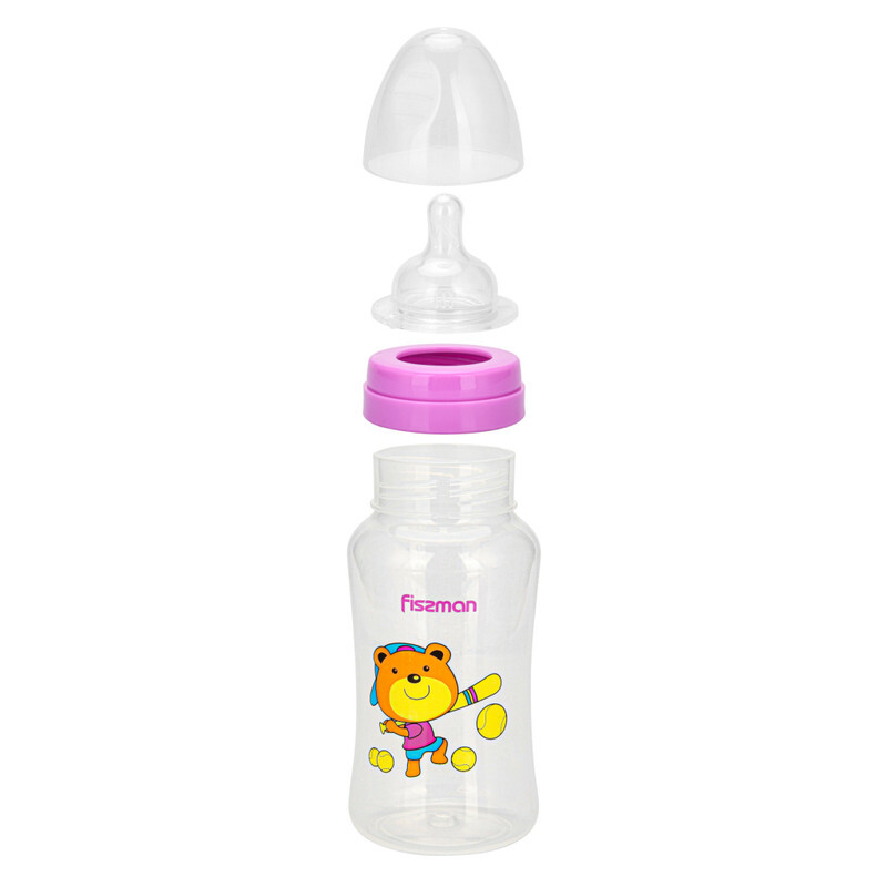 Fissman Baby Feeding Bottle with Wide Neck, 300ml, Purple