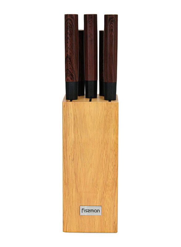 

Fissman 6-Piece Knife Set Solveig with Wooden Block, Multicolour