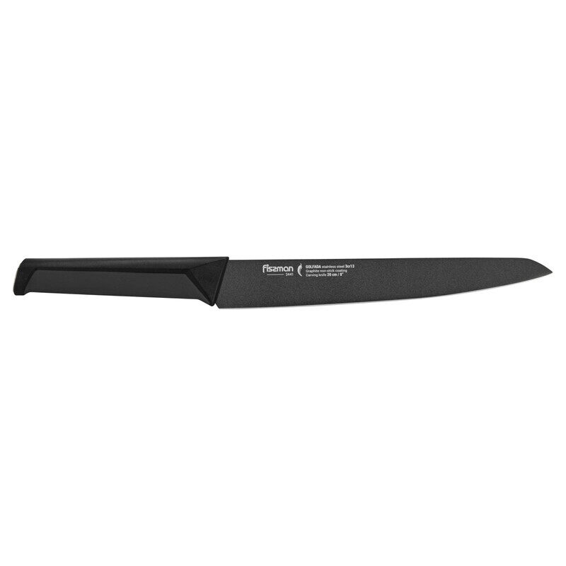 

Fissman 8-inch Golfada Stainless Steel Carving Knife with Graphite Non-Stick Coated Steel, Black