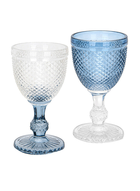 

Fissman 280ml 2-Piece Wine Glass, Clear/Blue