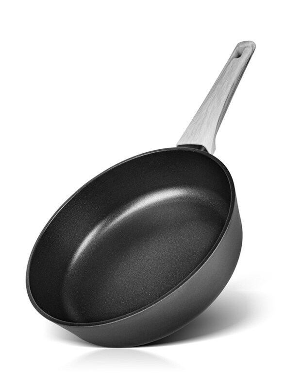 

Fissman 28cm Mira Non-Stick Round Frying Pan with Double Screw Handle and Induction Bottom, 14971, 47x8x28 cm, Black